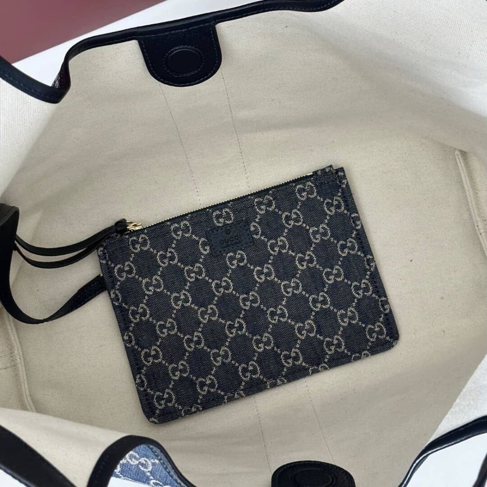 [S*per Vip 1:1] Gvc*1 Giglio Large Tote Bag Blue And White Gg Denim 60Cm ‎853971 Faffq 8864