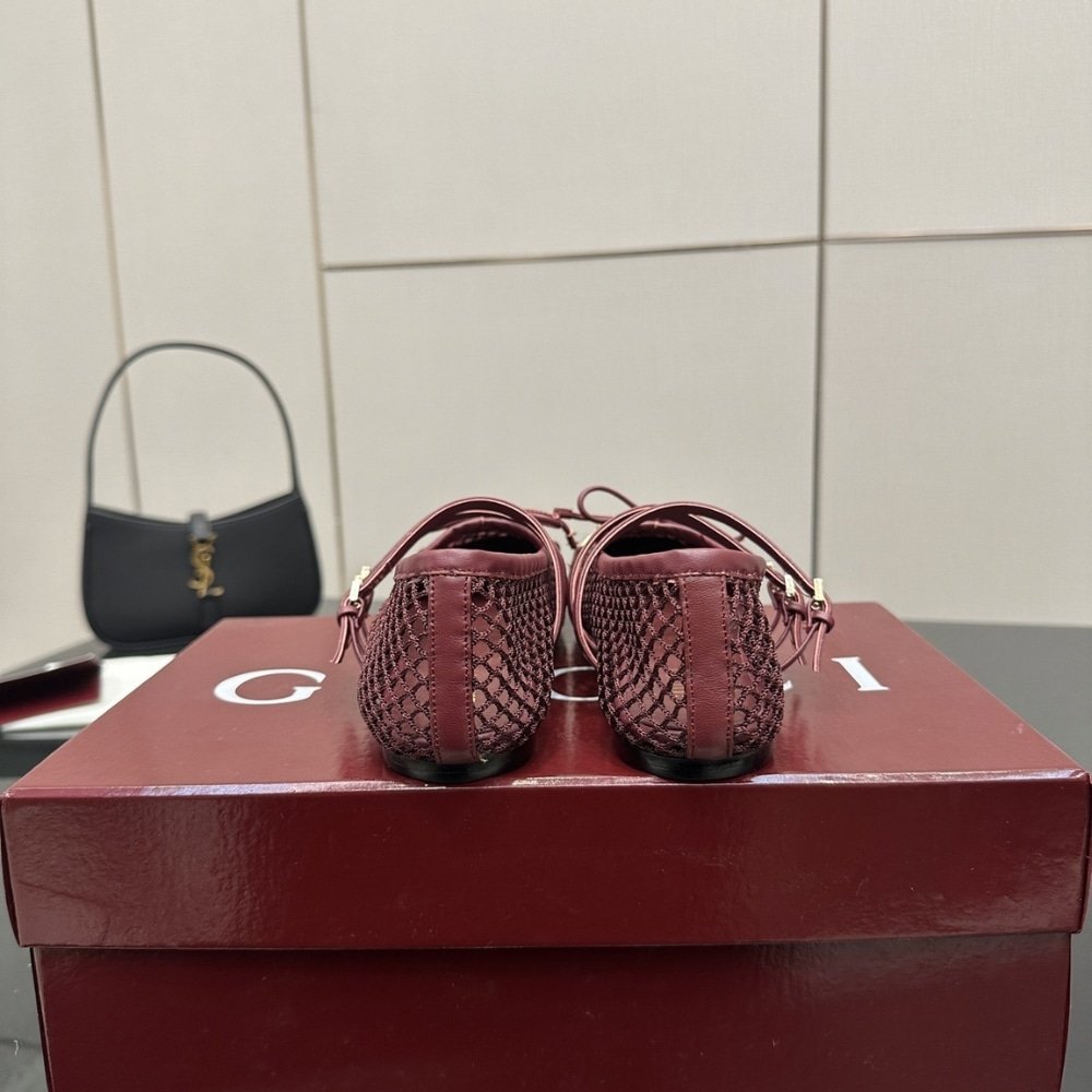 Gvc*1 Women Horsebit Ballet Flat Rosso Ancora Red Mesh ‎835077 Faeqz 6207