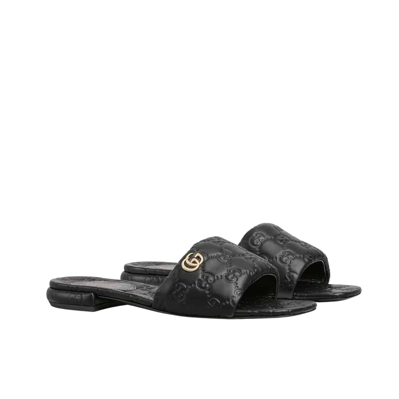 Gvc*1 Women Slide Sandal With Double G Black 816330 Aaea2 1000