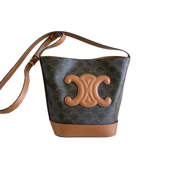 Ce1i*e Cuir Triomphe Canvas And Calfskin Ce1i*e Print Tan