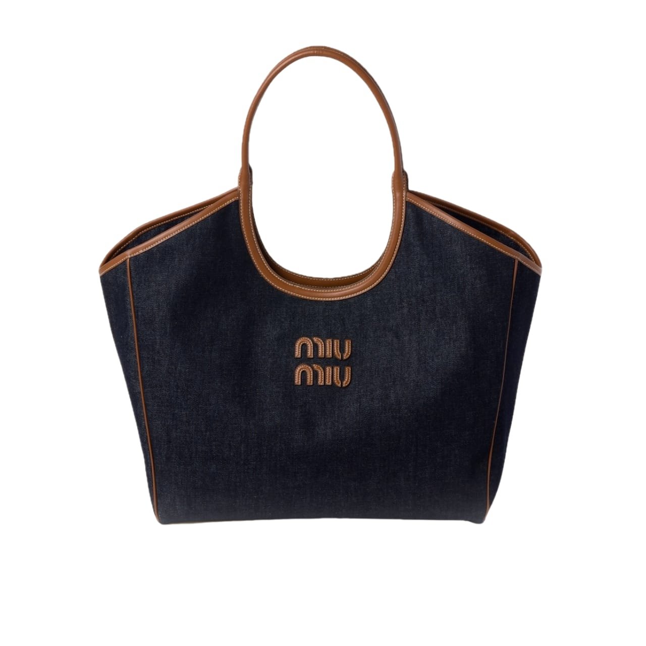 M1um1u Ivy Denim Bag Blue Brandy 22Cm