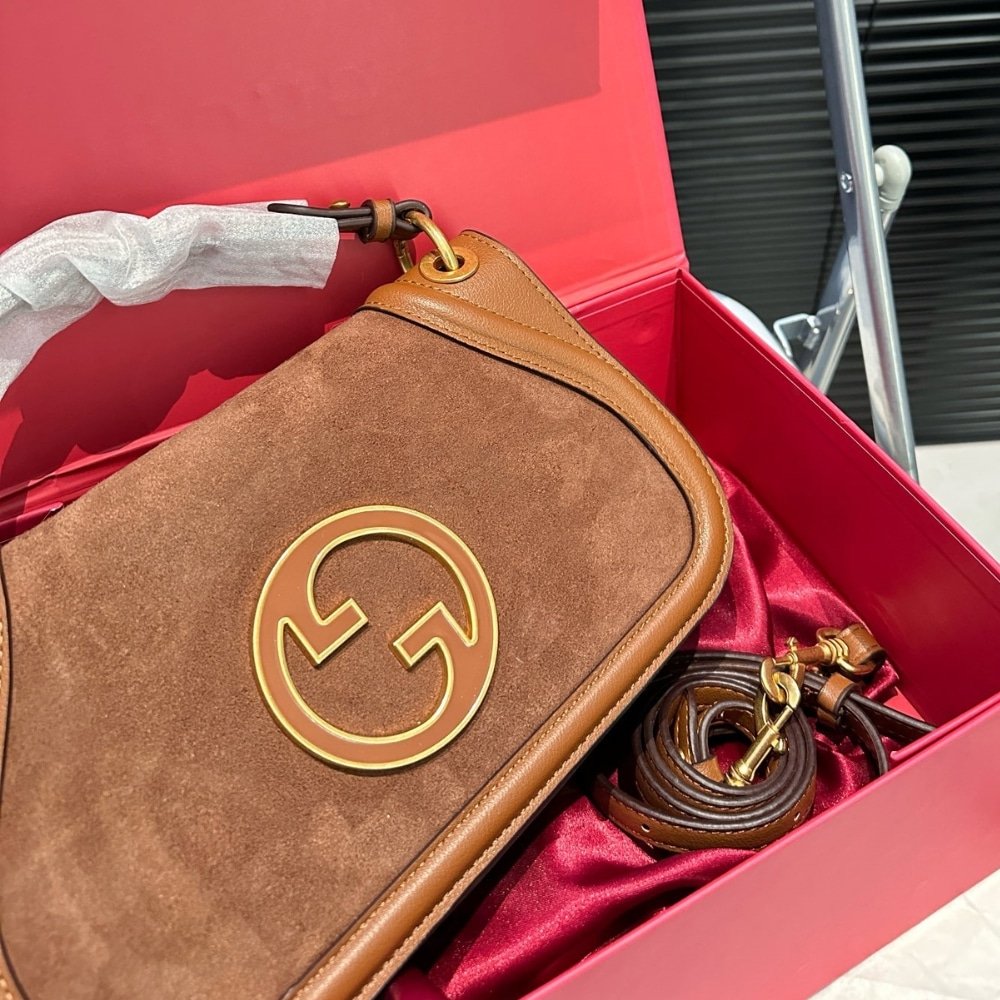 Gvc*1 Blondie Small Shoulder Bag Light Brown Suede 26Cm 815715 Caaau 2808