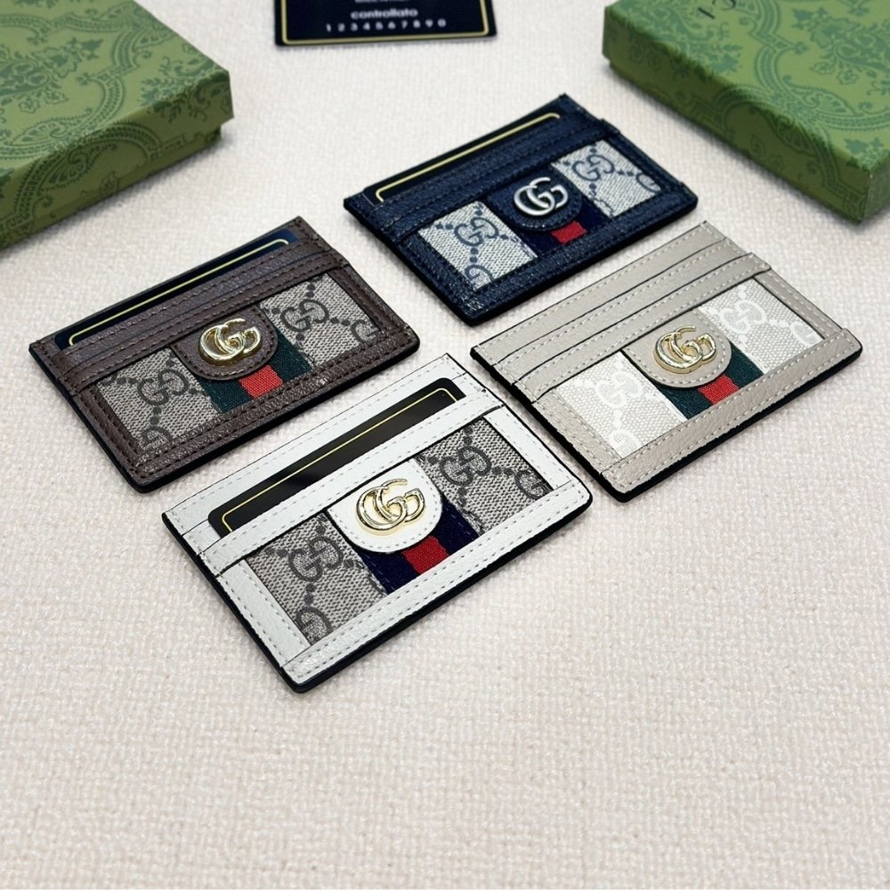Gvc*1 Ophidia Gg Card Case Beige Blue 9Cm 523159 96Iwn 4076