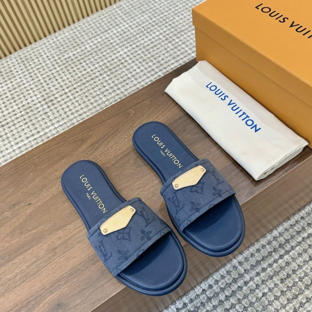 L0vis Vvtt0n Lily Flat Mule Blue 1Agx78