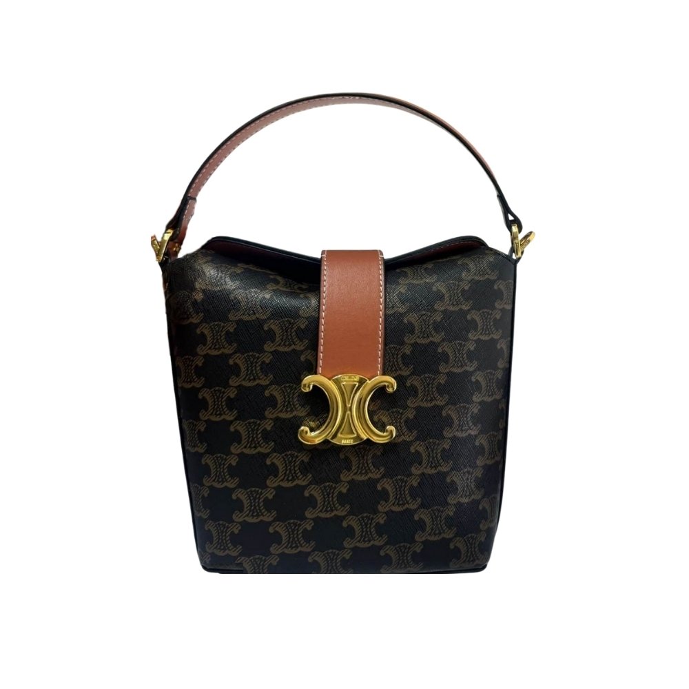 Ce1i*e Mini Bucket Triomphe In Triomphe Canvas 17Cm