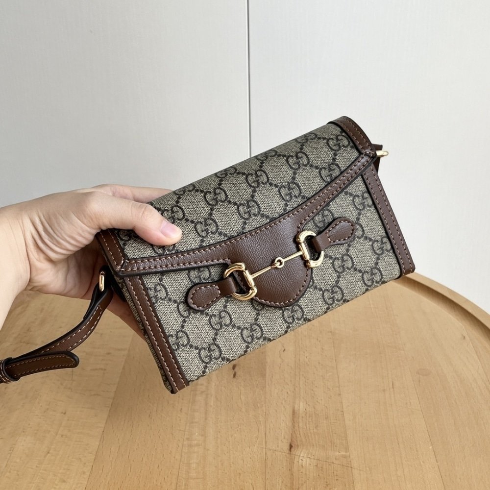 Gvc*1 Horsebit 1955 Mini Bag ‎Beige And Dark Brown Gg Svp*me 18Cm ‎699296 92Tcg 8563