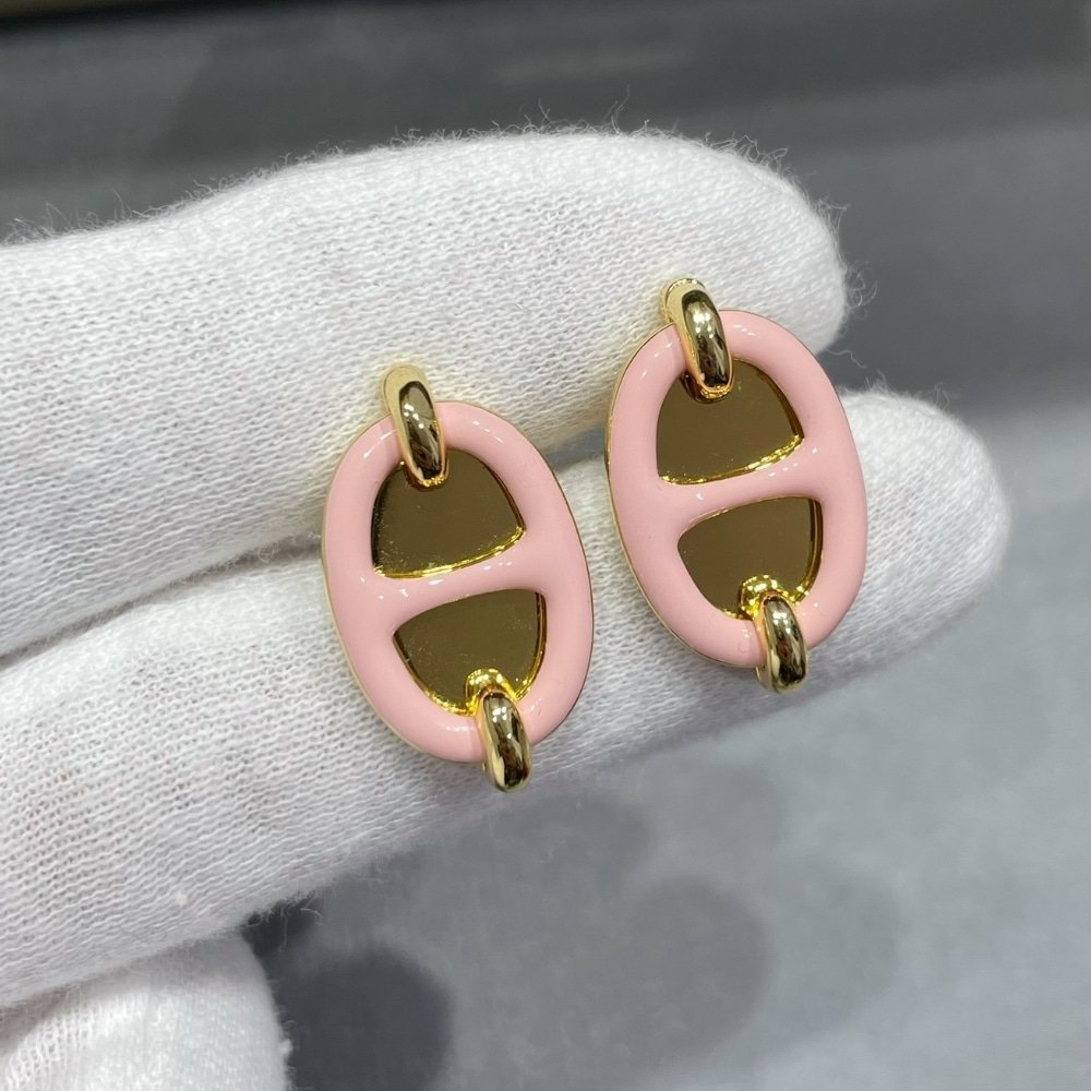 H**me5 Mini Maillon Earrings Light Pink