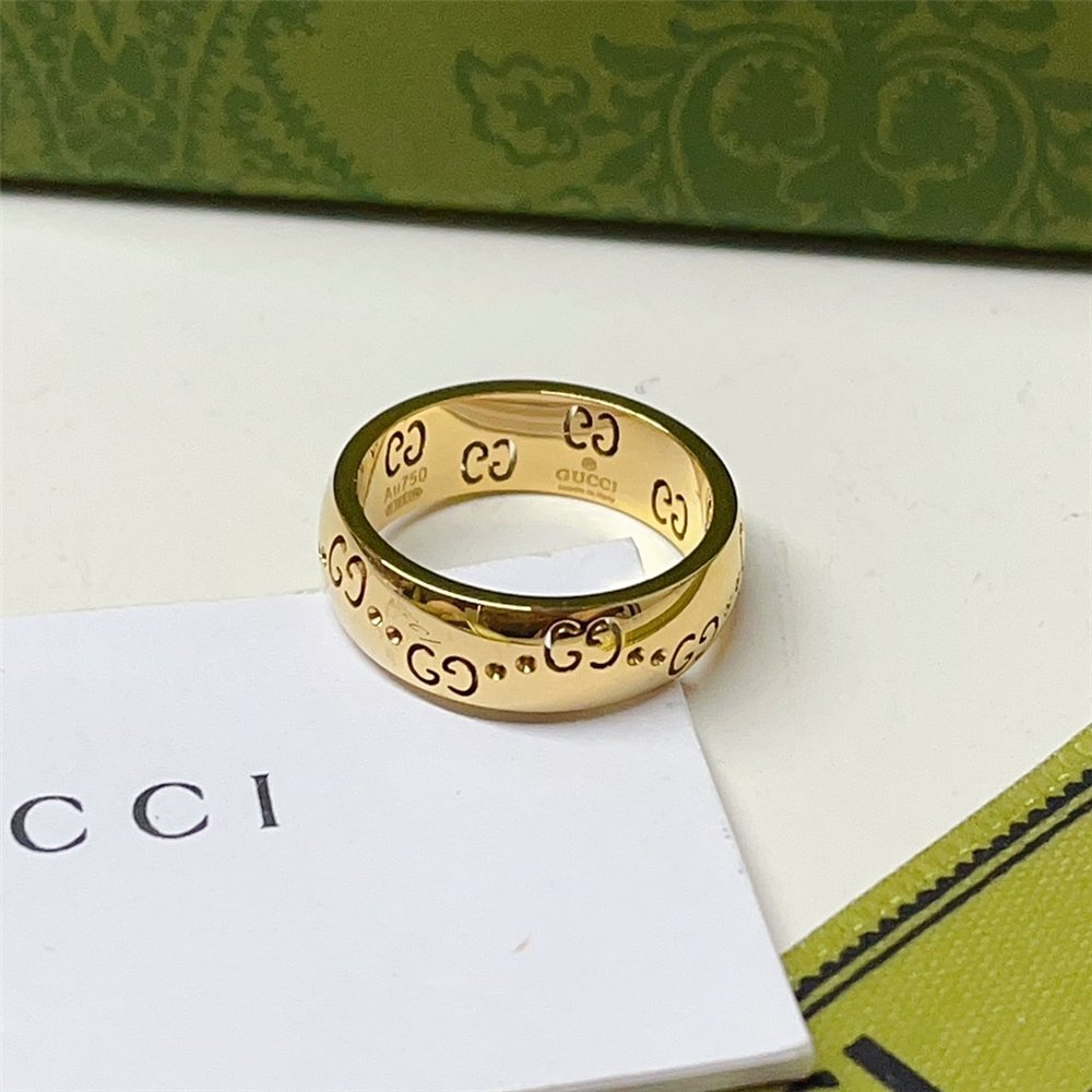 Gvc*1 Icon Gg Thin Ring Yellow Gold 804335 J8500 8000