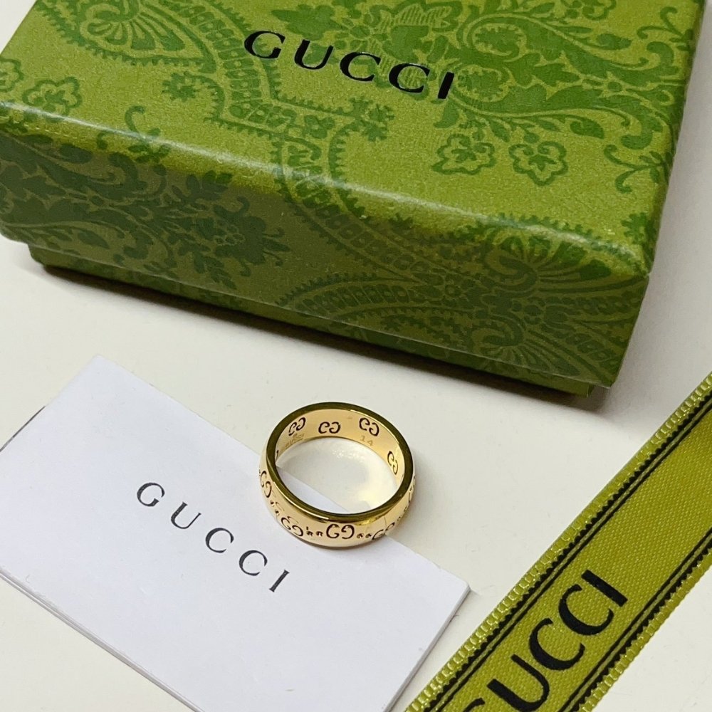 Gvc*1 Icon Gg Thin Ring Yellow Gold 804335 J8500 8000