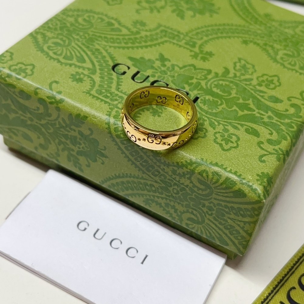 Gvc*1 Icon Gg Thin Ring Yellow Gold 804335 J8500 8000