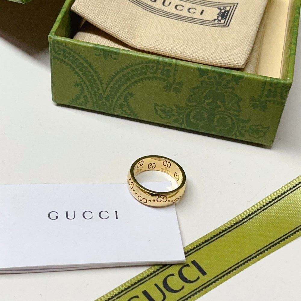 Gvc*1 Icon Gg Thin Ring Yellow Gold 804335 J8500 8000