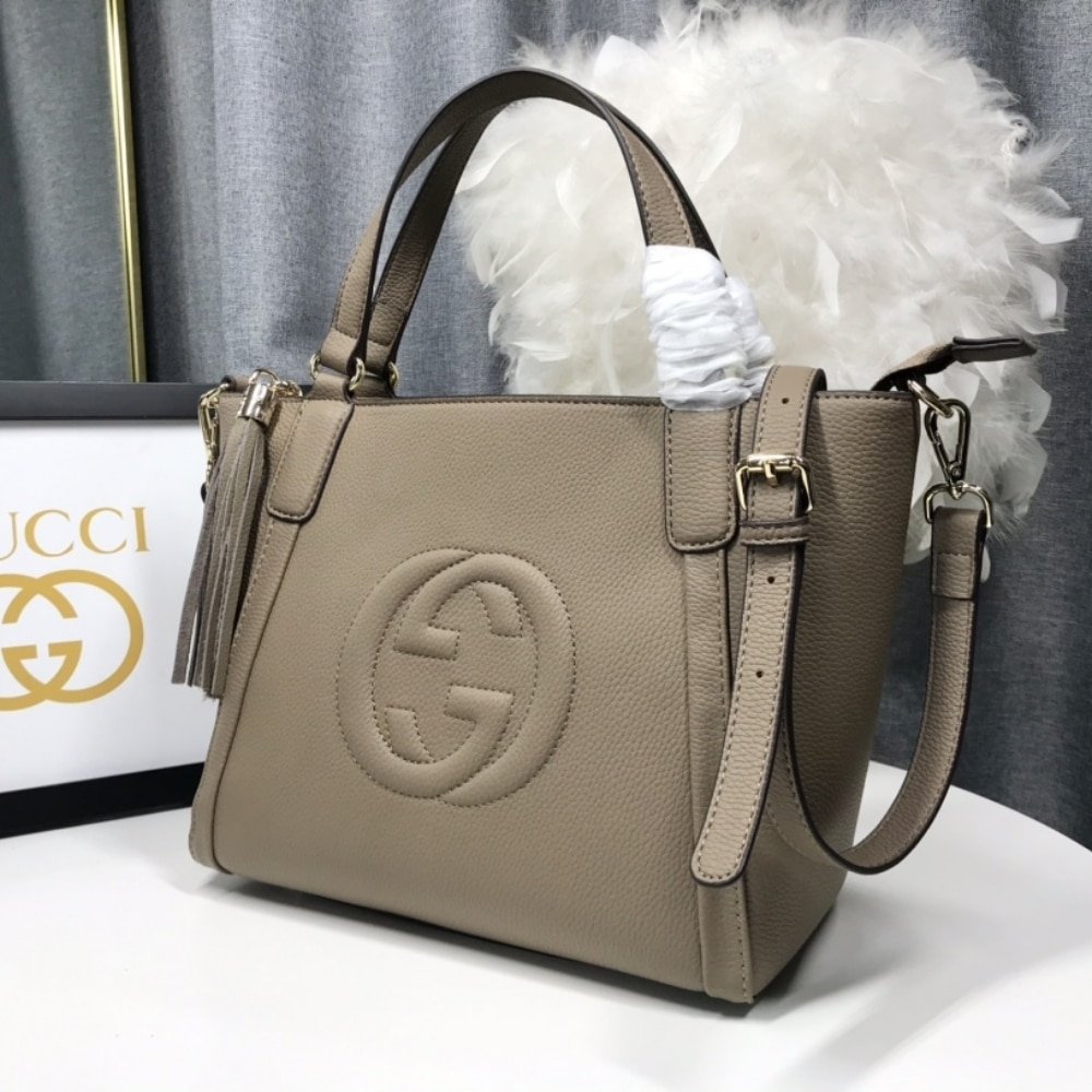 [S*per Vip 1:1] Gvc*1 Soho Small Top Handle Bag Beige 35Cm