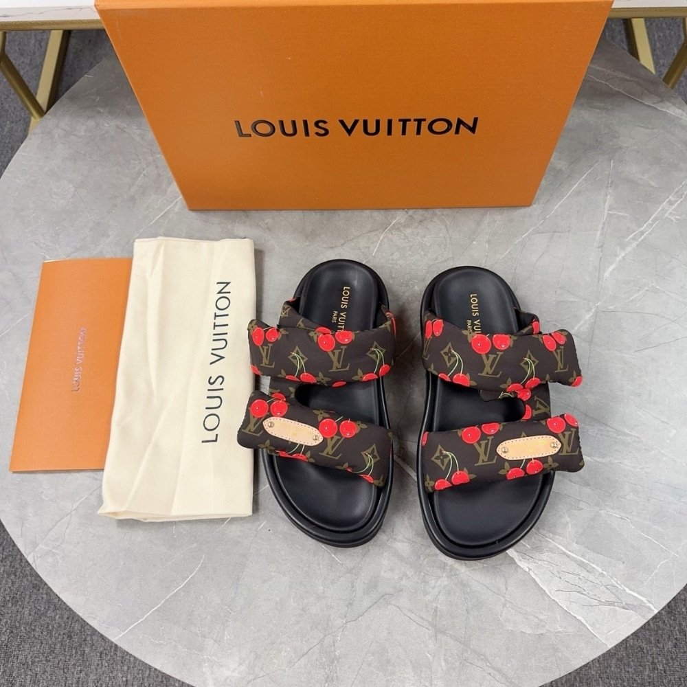 L0vis Vvtt0n X Takashi Murakami Mule Plano Pool Pillow Comfort Chocolate Brown 1Ahme4