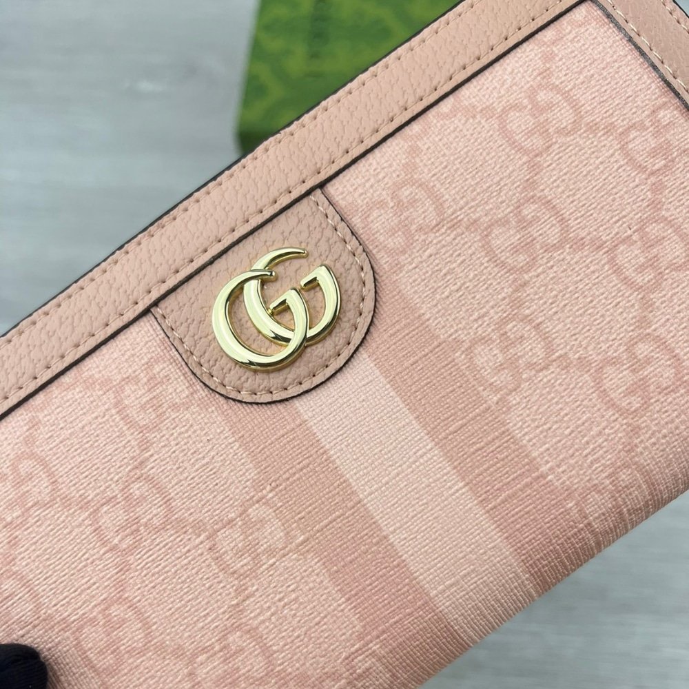 Gvc*1 Ophidia Gg Zip Around Wallet Pink 19Cm