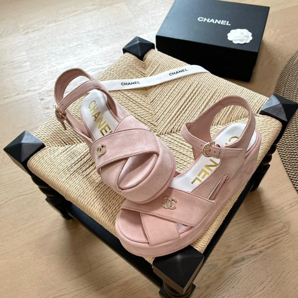Ch**el Interlocking Cc Sandals Pink