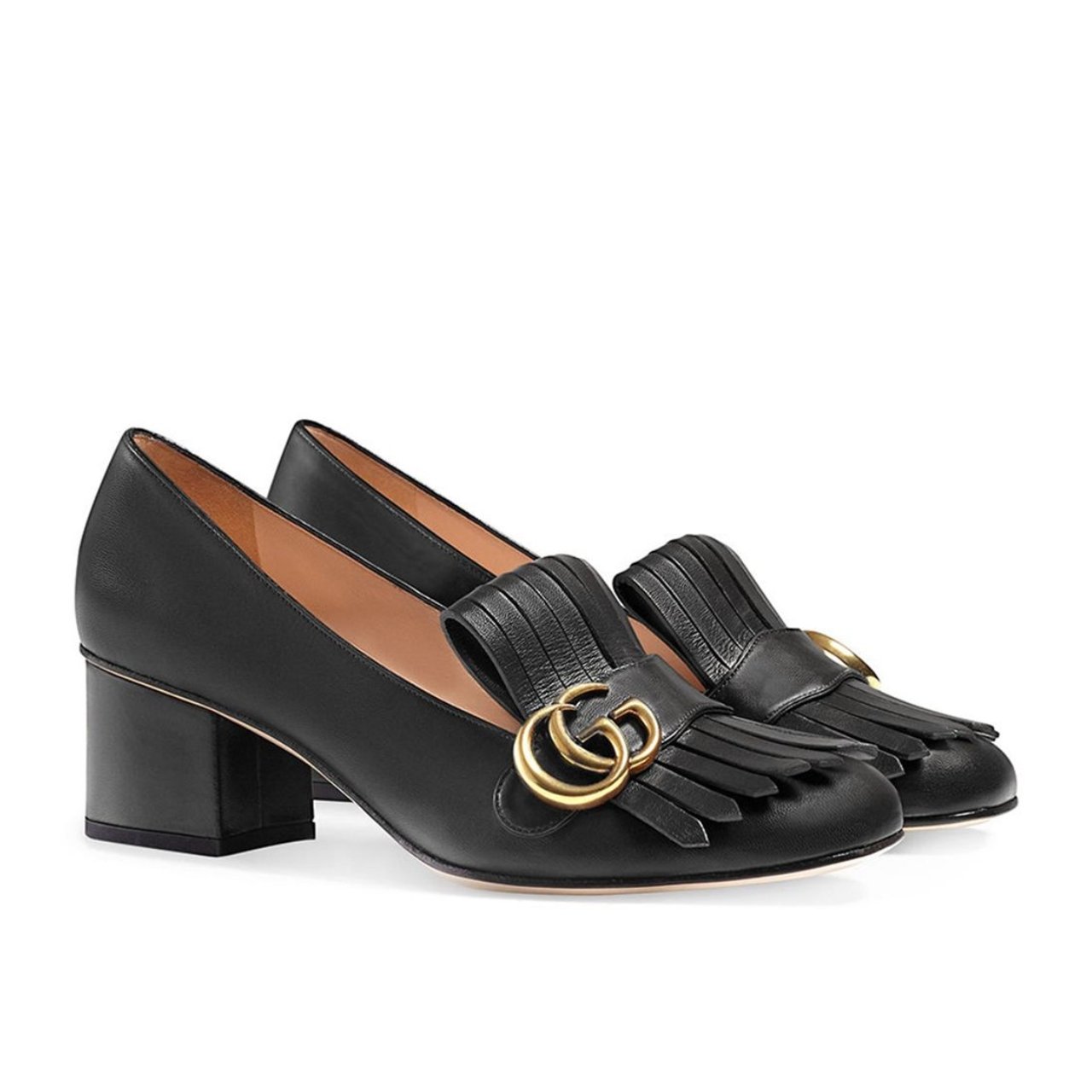 Gvc*1 Mid Heel Pump Leather Black 408208 C9D00 1000