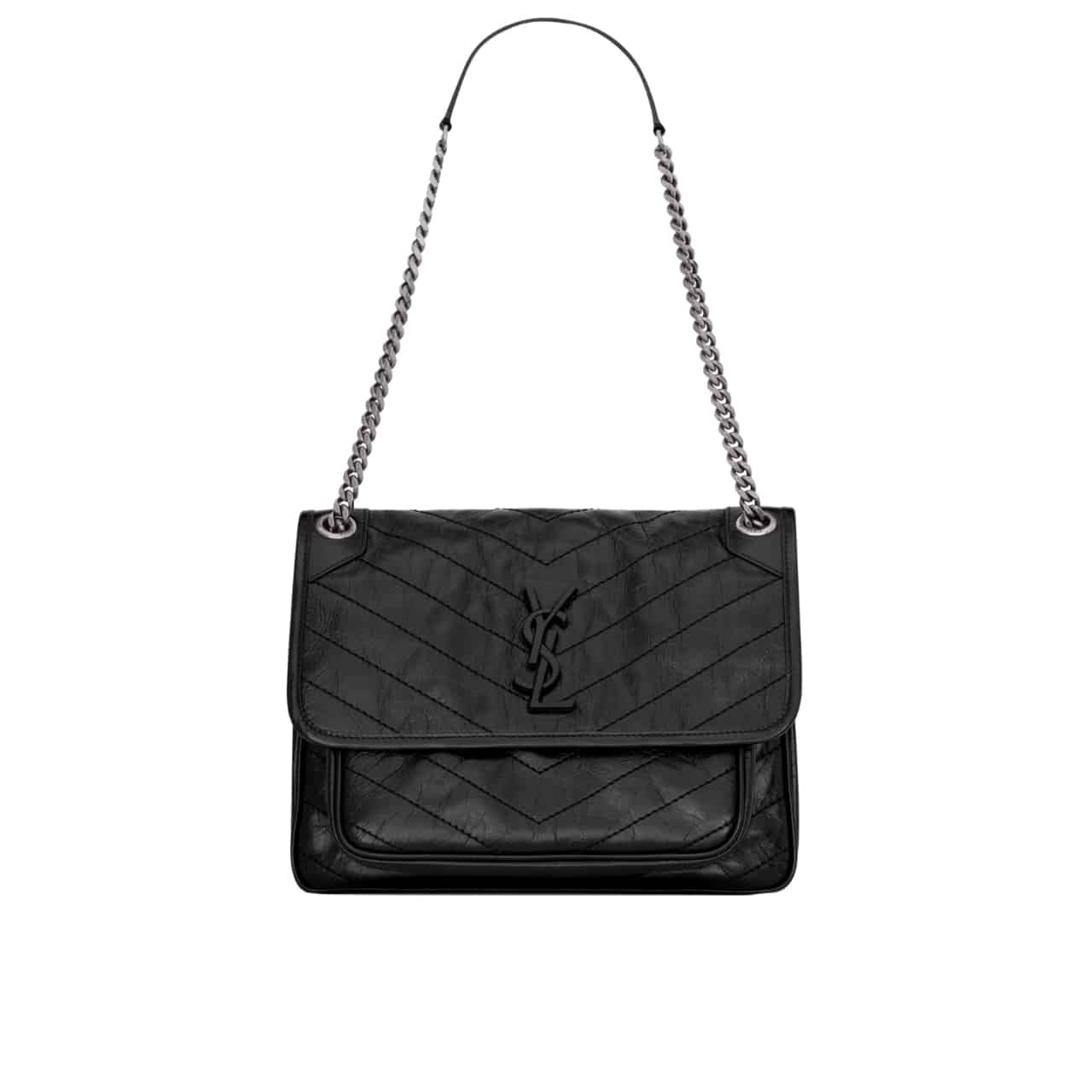 Sa1nt Lau*nt Niki Medium In Vintage Leather Black 28Cm 6331580En041000