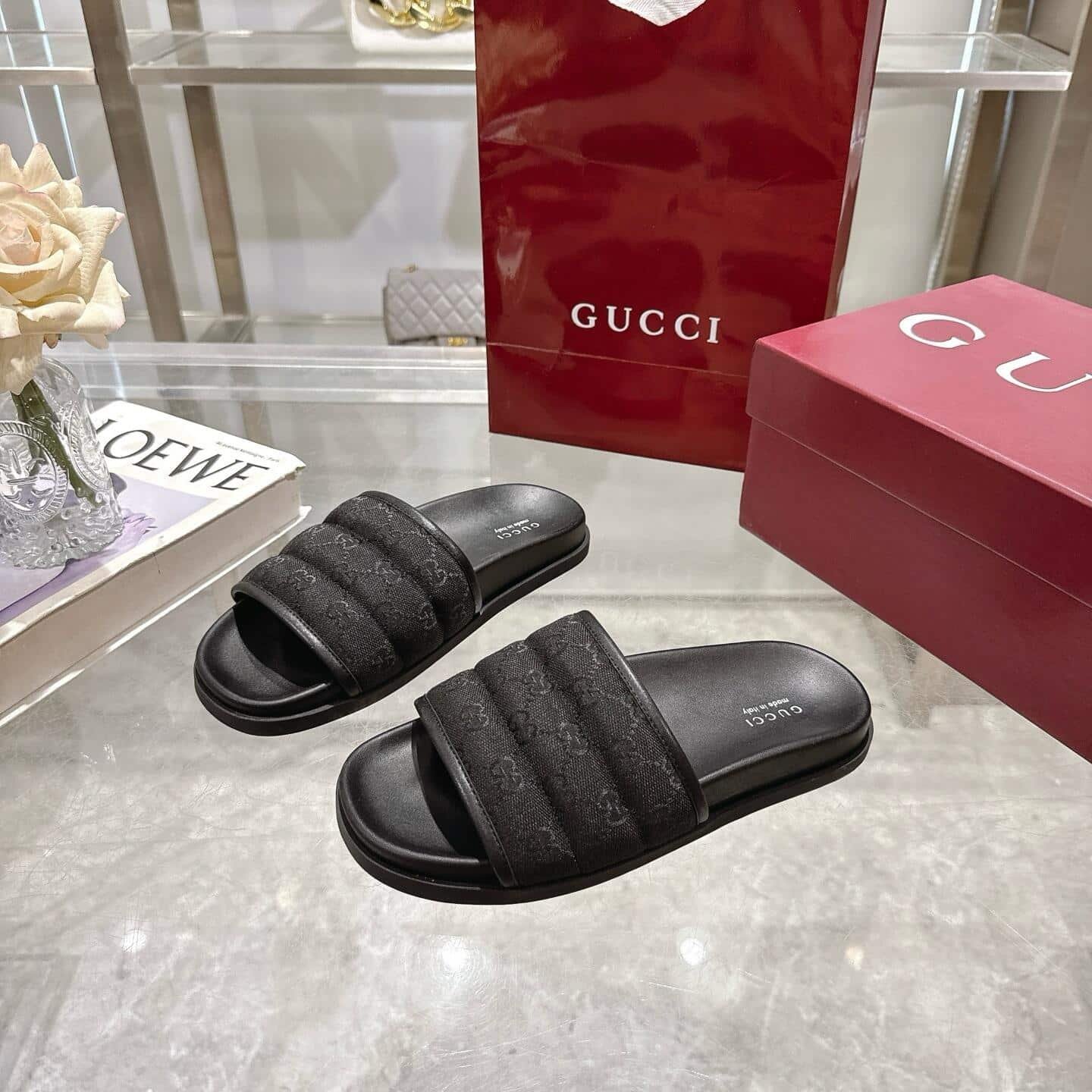 Gvc*1 Men Slide Sandal Black 838089 Fad71 1000