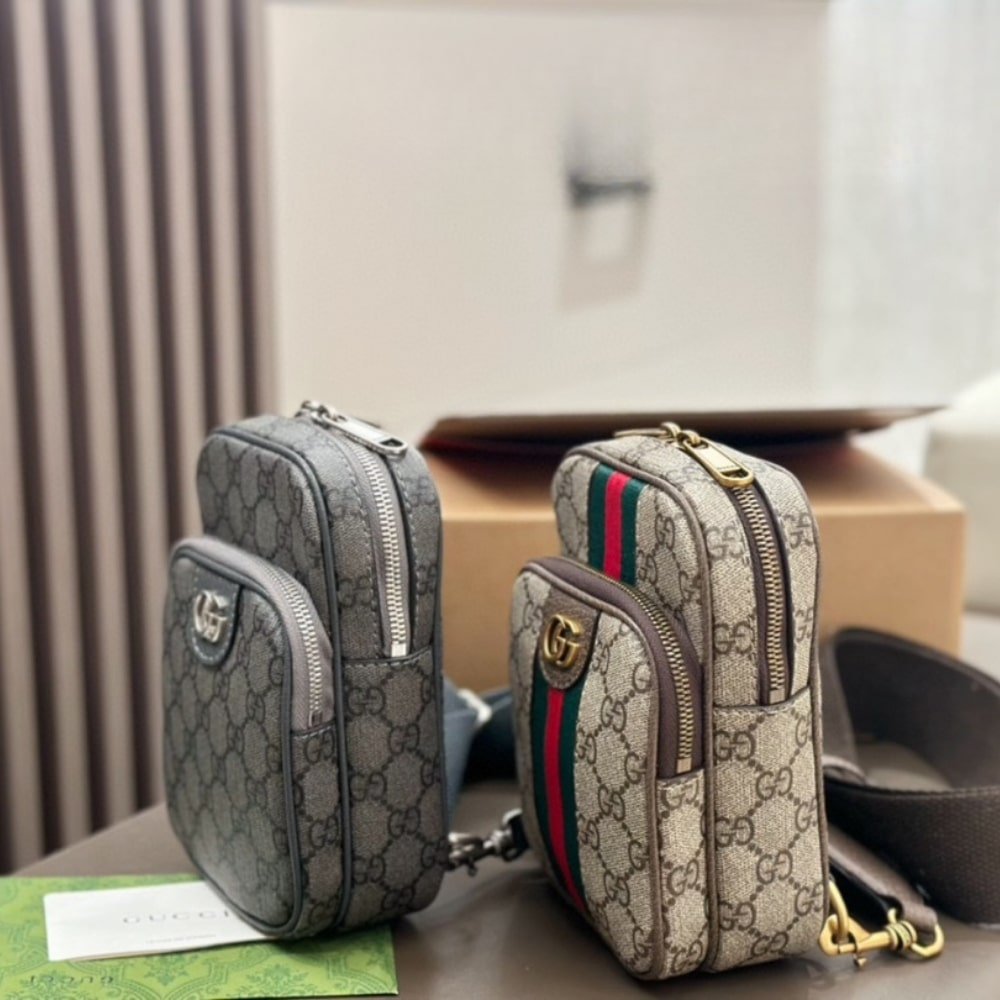 Gvc*1 Gg Ophidia Small Shoulder Bag Grey 18Cm