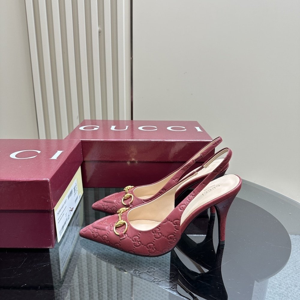 Gvc*1 Women’s Horsebit Pump Gg Leather Rosso Ancora Red ‎792065 Aaegj 6207