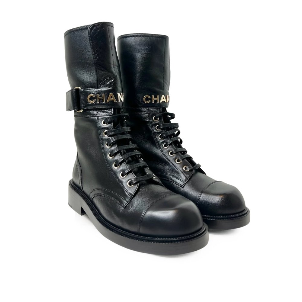 Ch**el Short Black Biker Boot