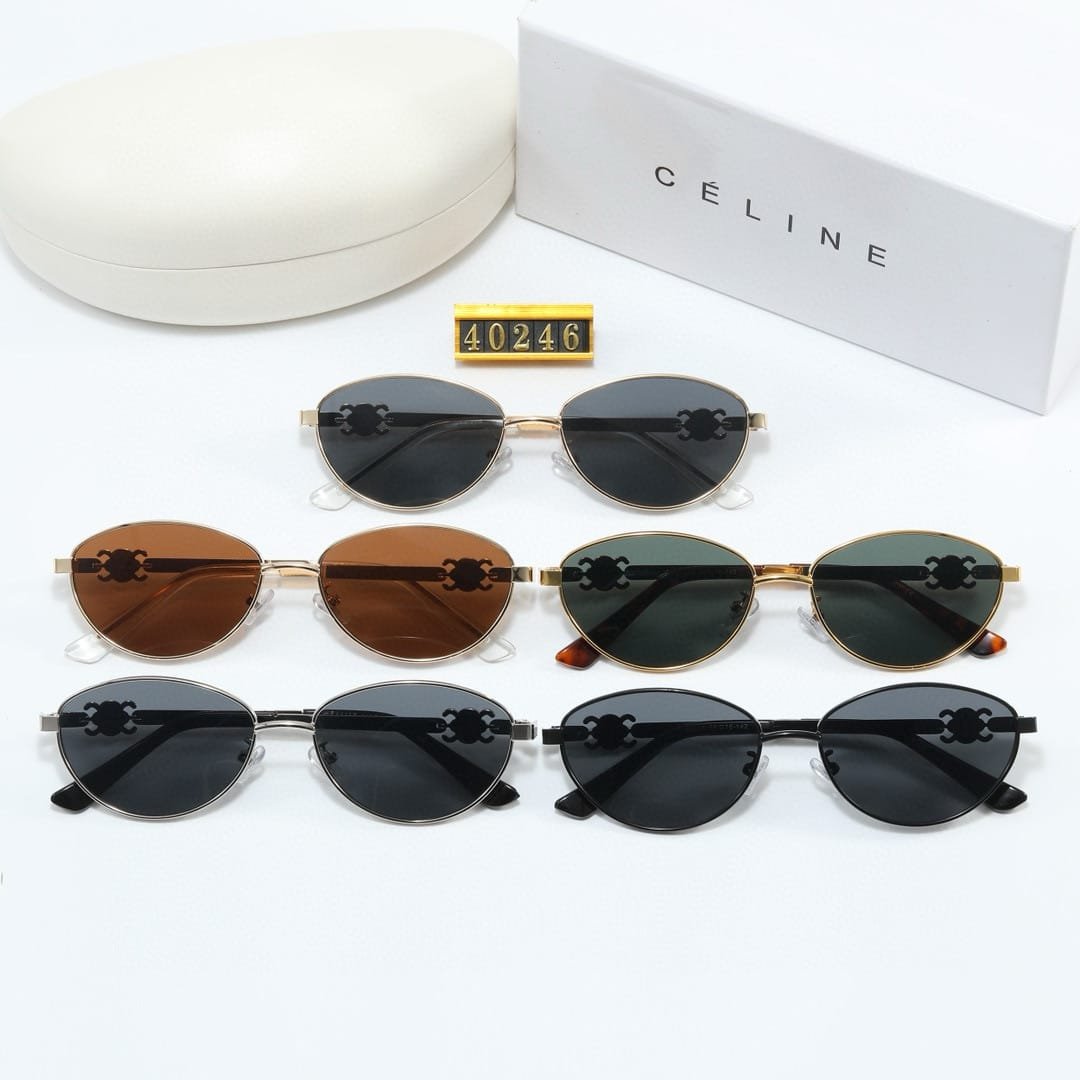 Ce1i*e Butterfly Cat Eye Sunglasses With Logo In Brown