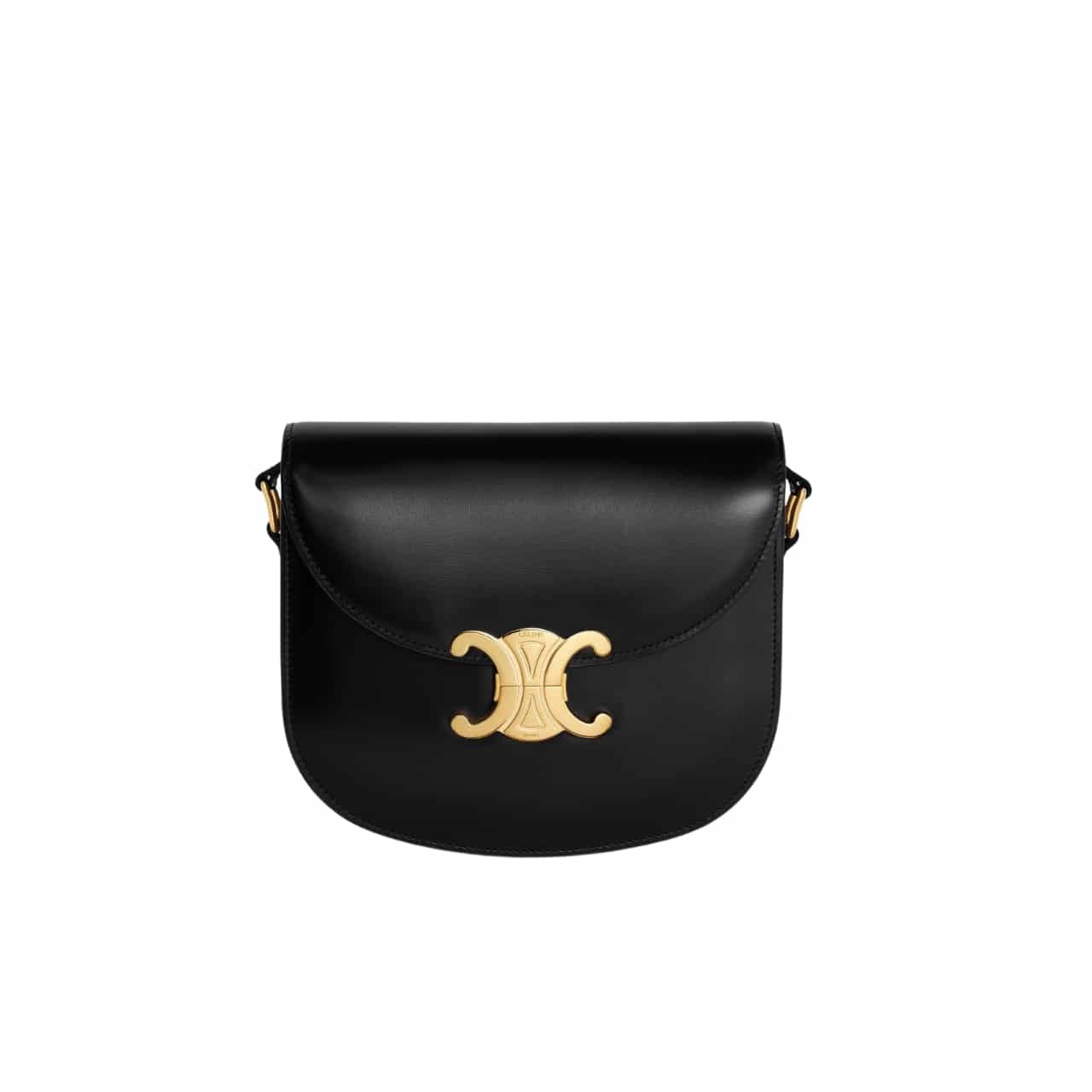 Ce1i*e Teen Besace Triomphe In Shiny Calfskin Black 110413Bf438No