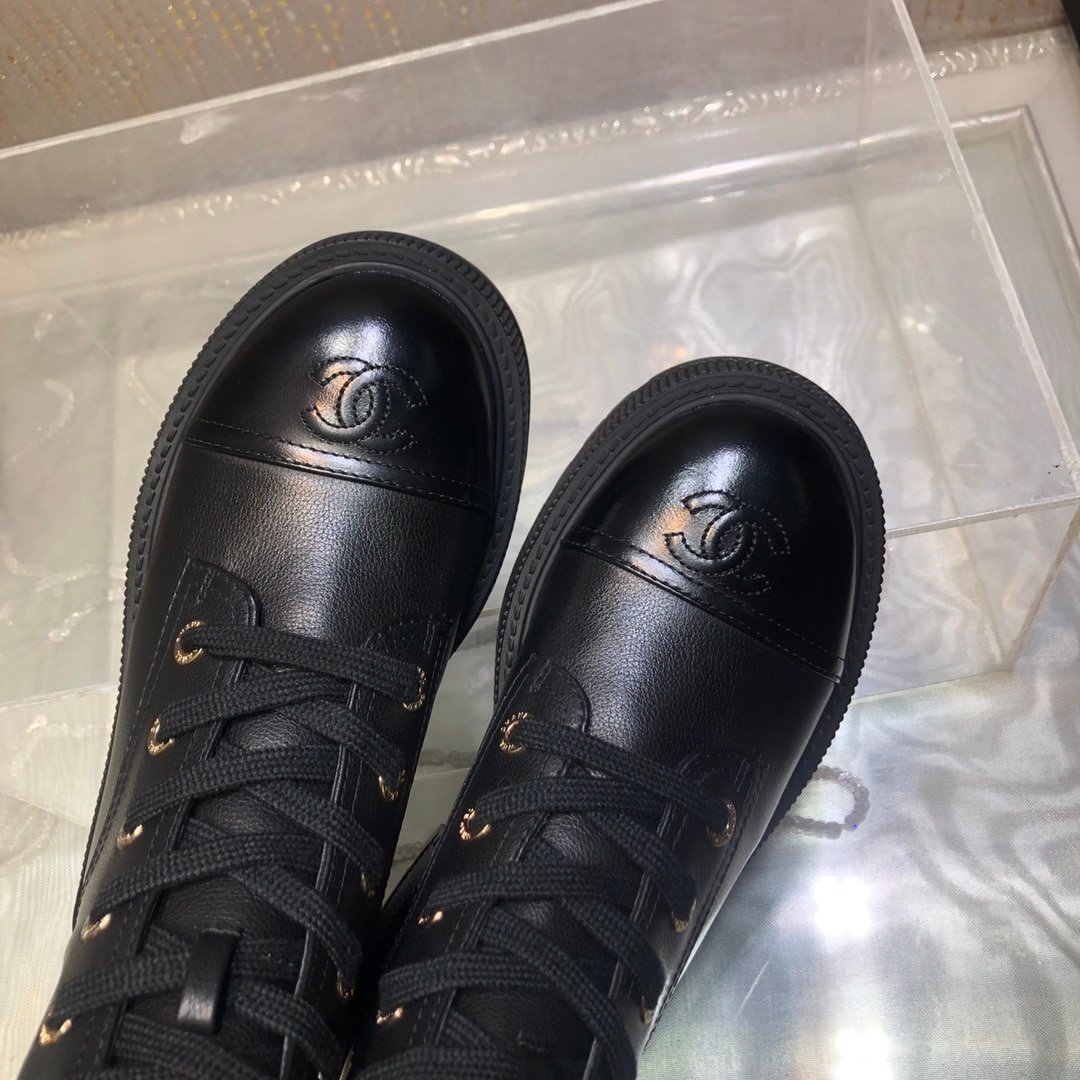 Ch**el Cc Lace Up Boot Black G45124 B14018 94305