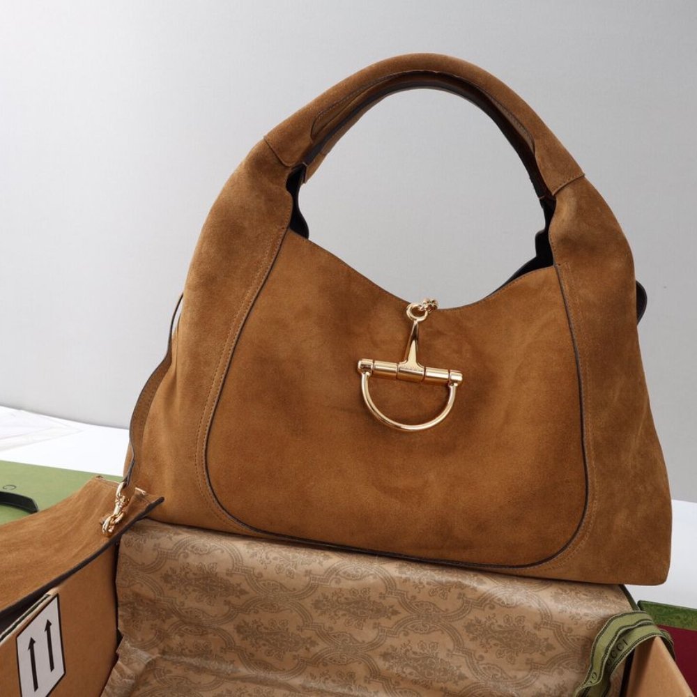 [S*per Vip 1:1] Gvc*1 Softbit Maxi Shoulder Bag Brown Suede 46Cm ‎837466 Aaflb 2118