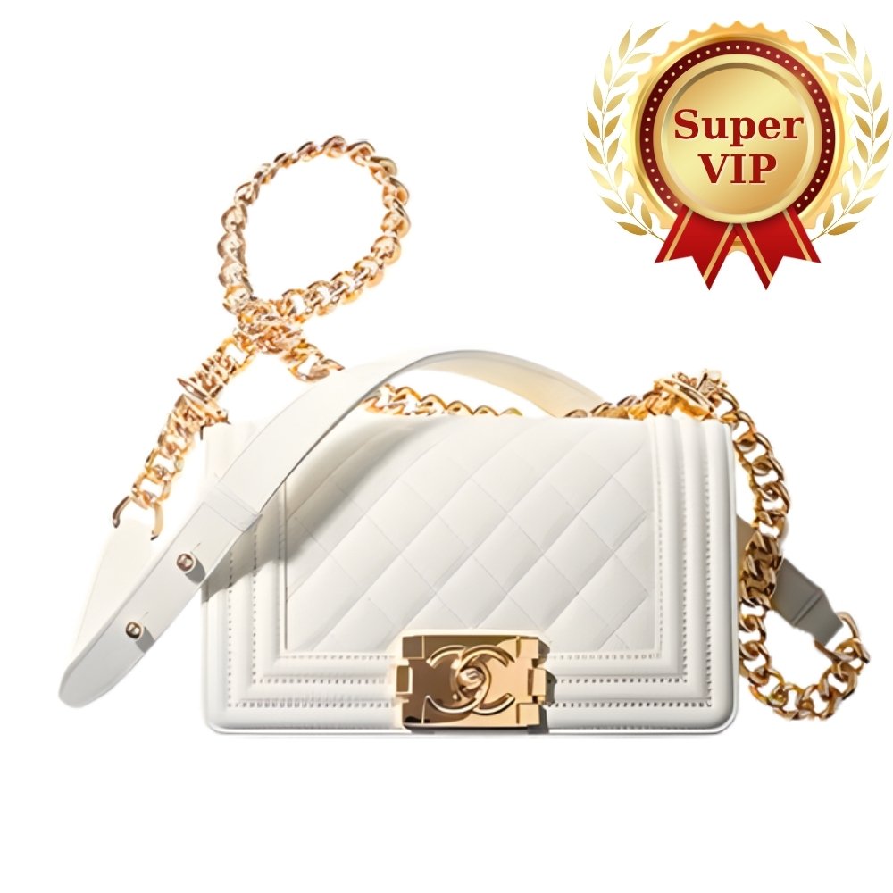 [S*per Vip 1:1] Ch**el Le Boy Chevron Caviar Black 25Cm