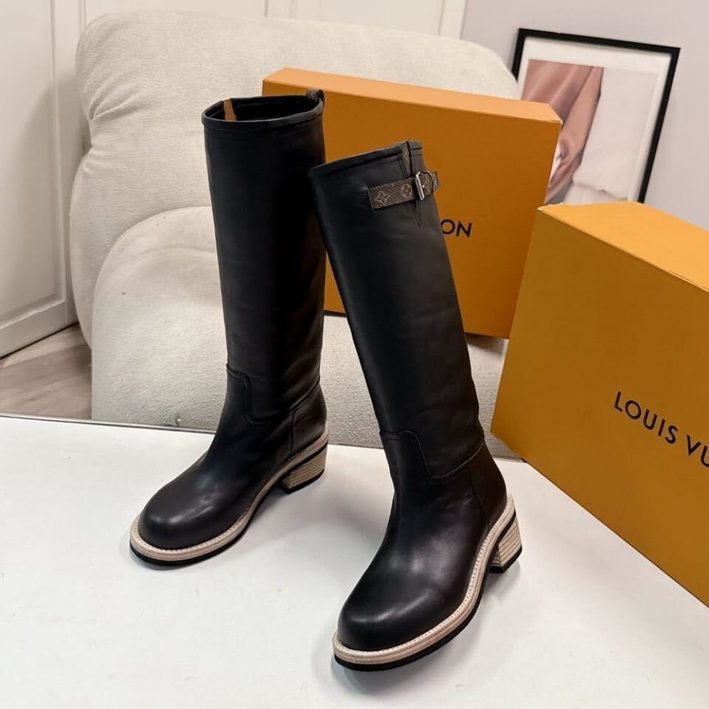 [S*per Vip 1:1] L0vis Vvtt0n LV Biker High Boot Black 1AGM85
