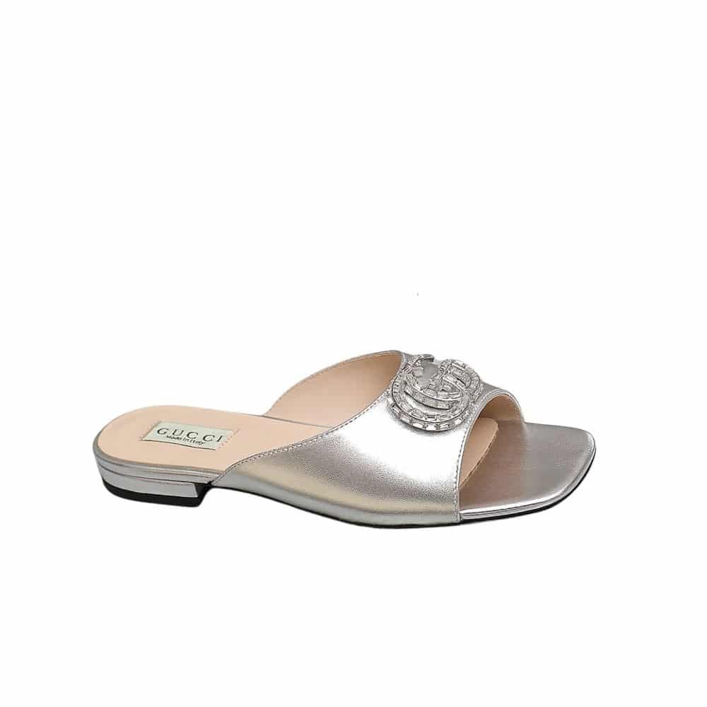 Gvc*1 Gg Crystal Slippers Silver