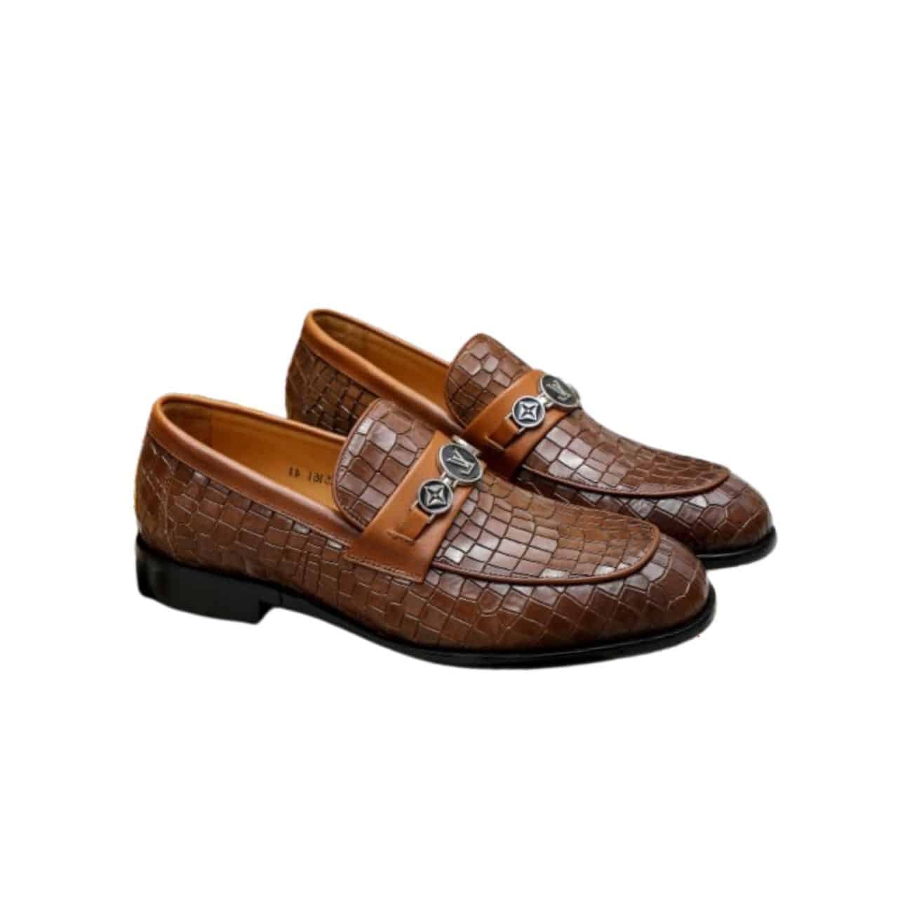 L0vis Vvtt0n Souliers Club Loafers Crocodile Brown