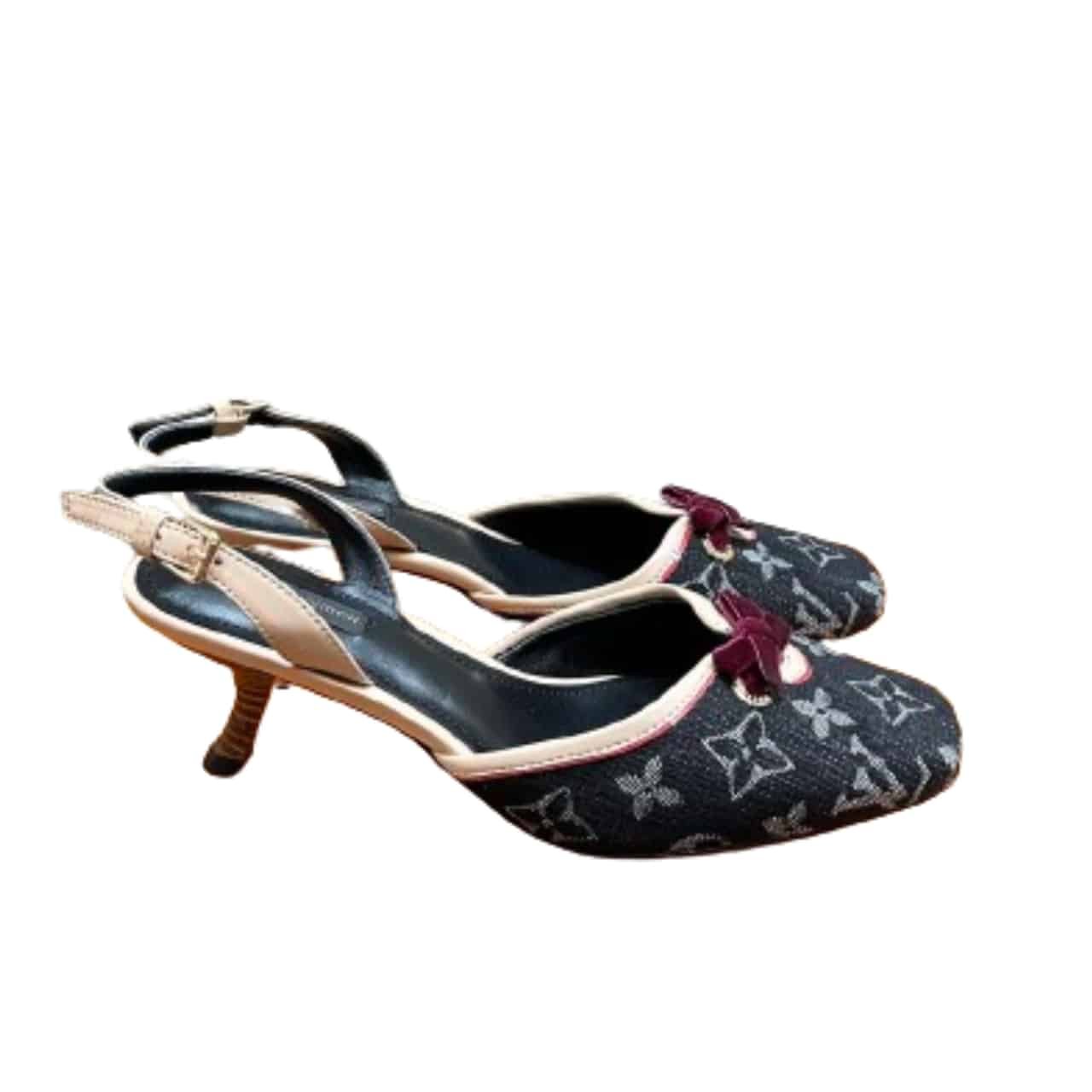 L0vis Vvtt0n Kitten Heels Slingback Denim