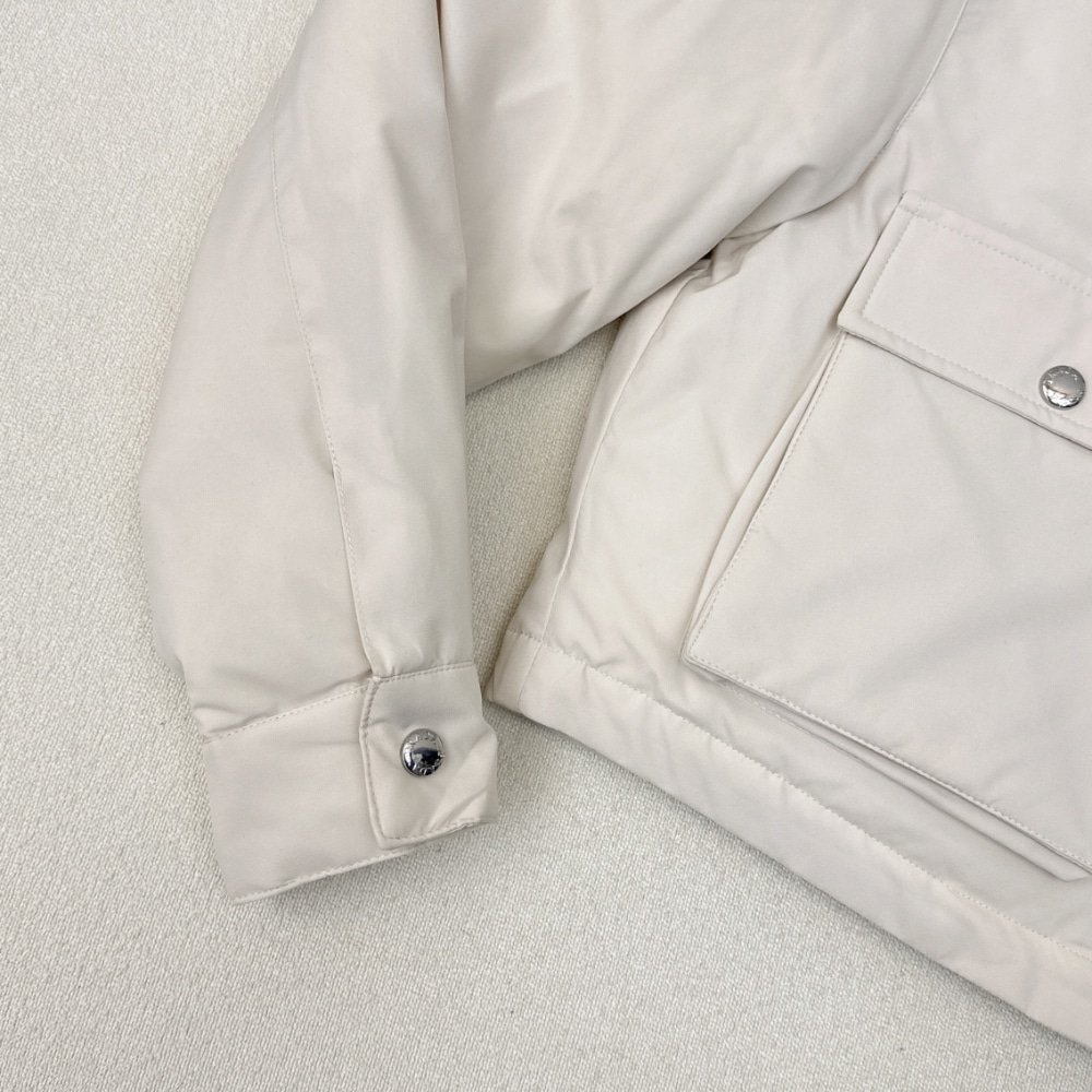 Pra*a Cropped Jacket Technical Canvas White