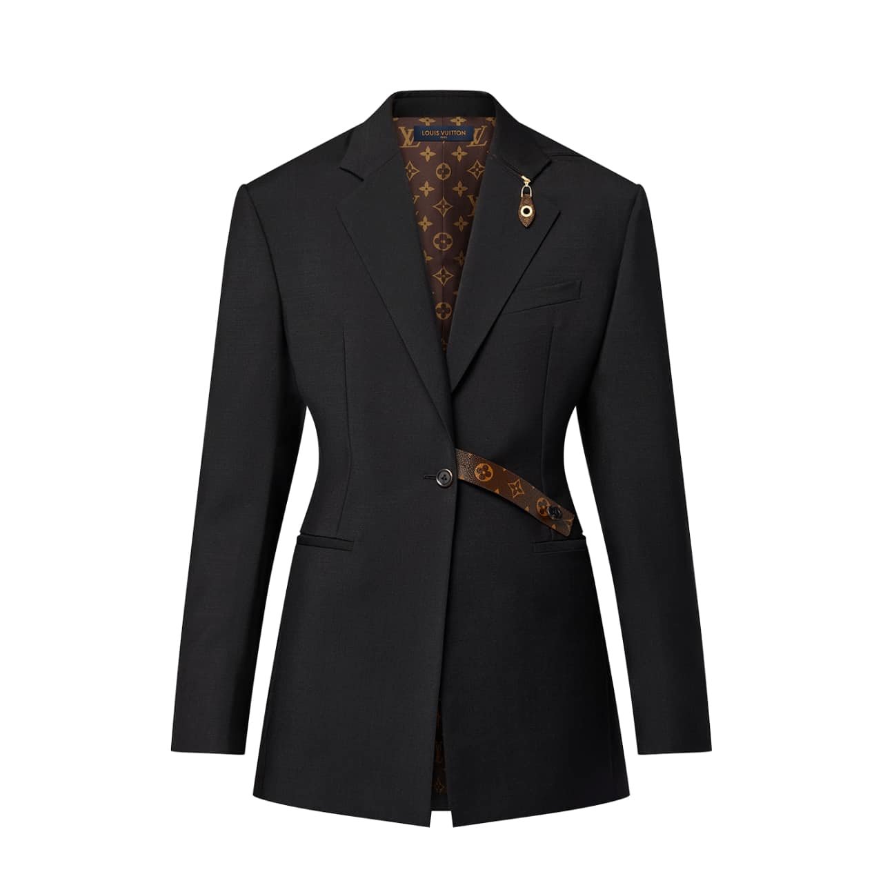 L0vis Vvtt0n Monogram Belt Blazer Black 1Agnp3
