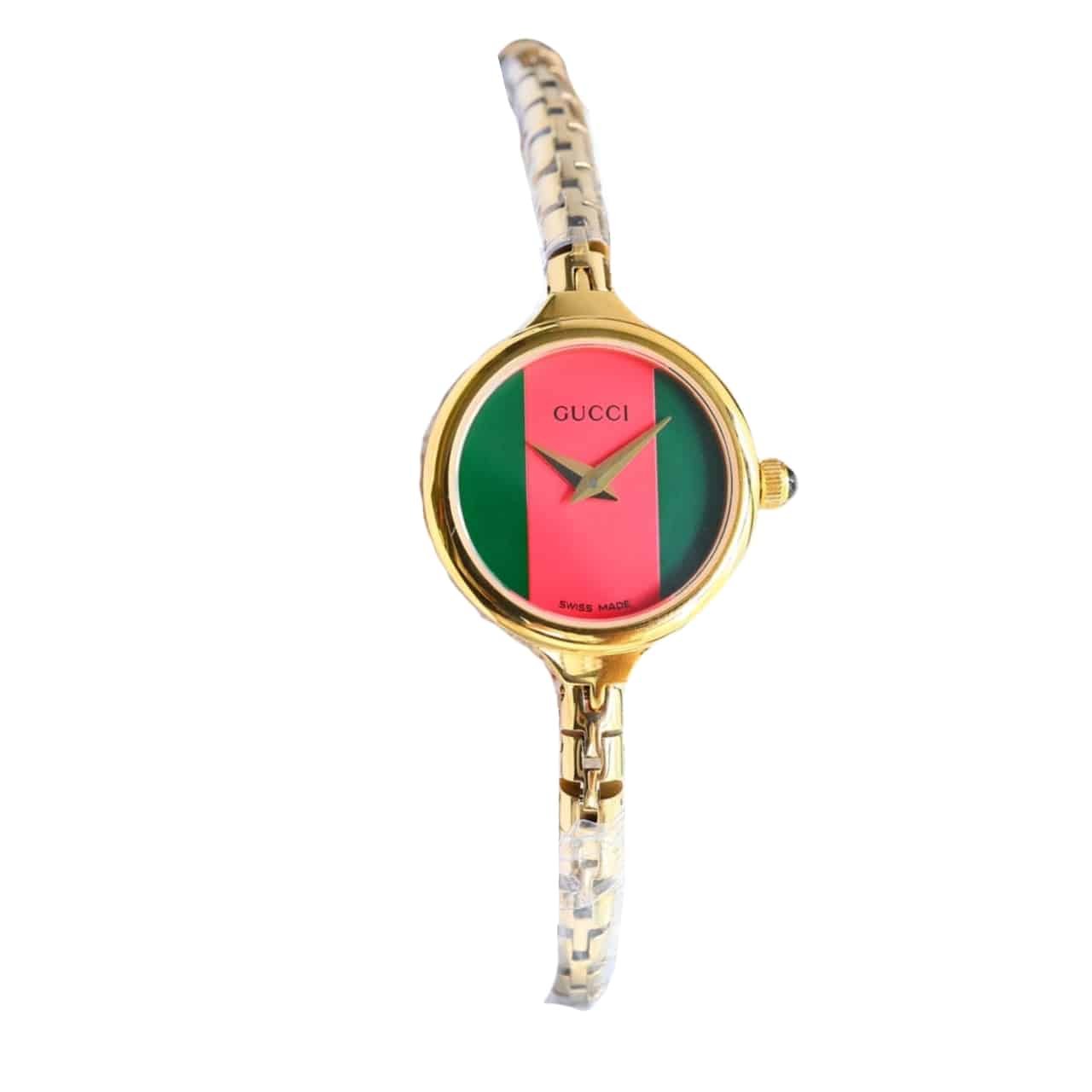 Gvc*1 Ladies Watch Round Case With Slim Dial Gold In Multi Color 22Mm