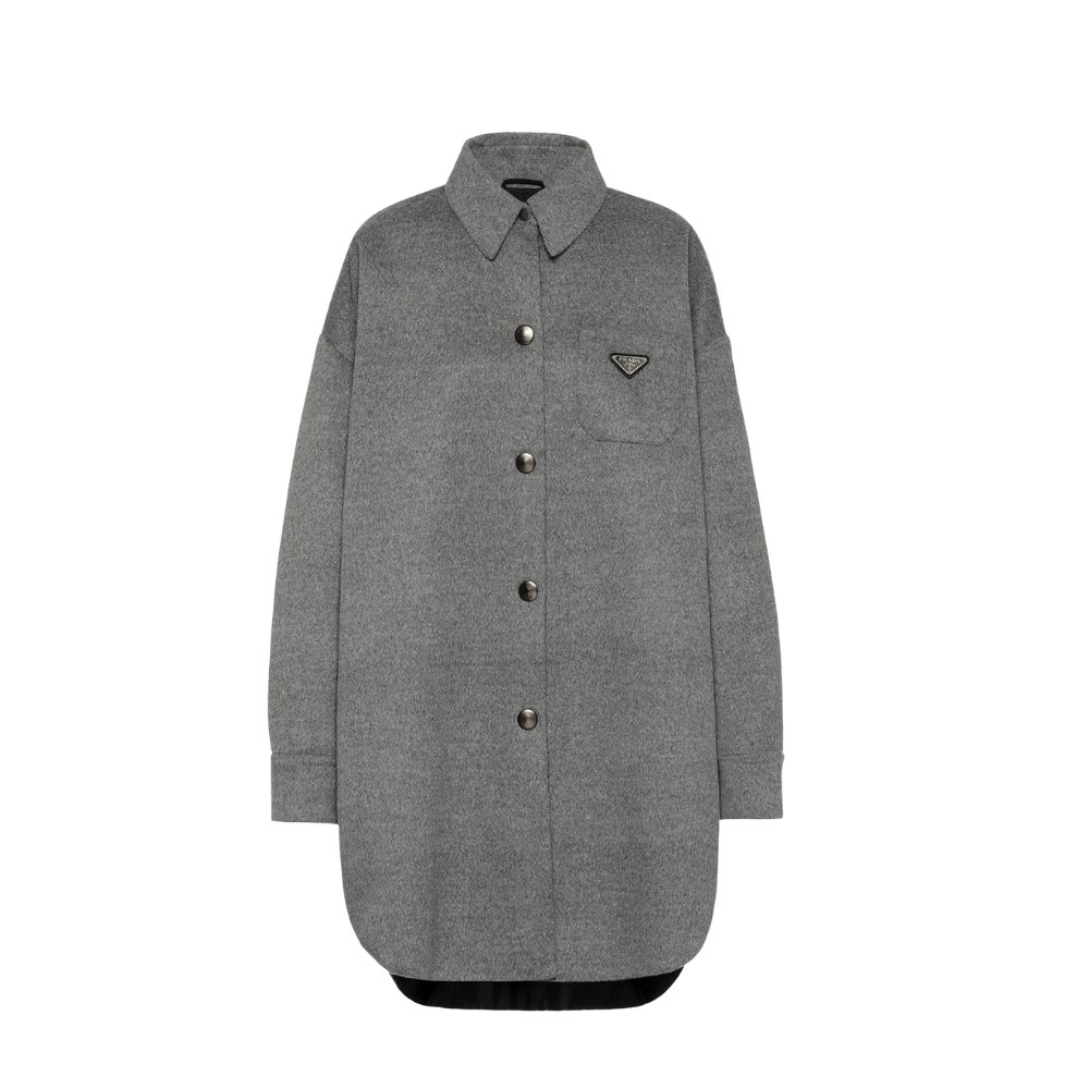 Pra*a Single Breasted Cashgora Coat Gray
