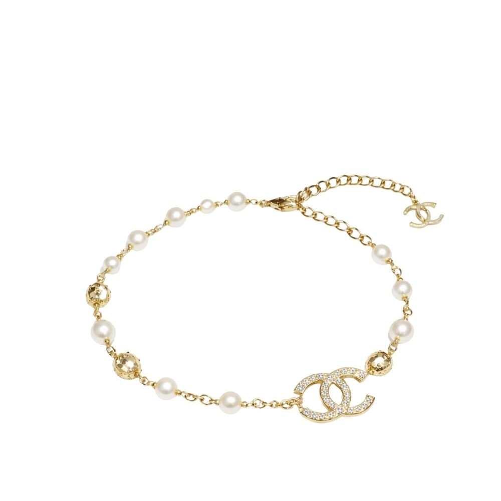 Ch**el Pearl And Crystal Necklace