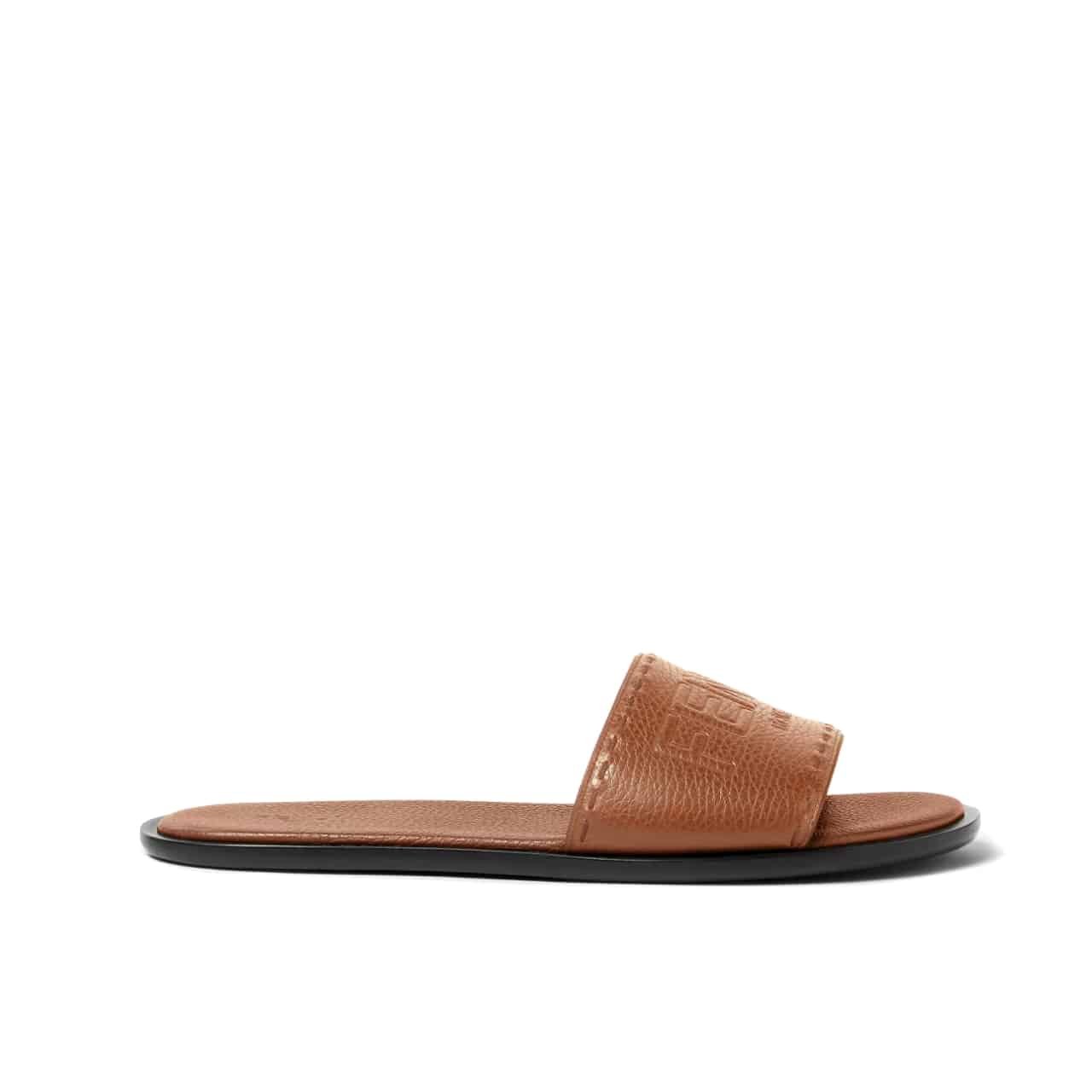 F**di Roma Leather Slides Brown 7X1753Aqxcf0Qb3