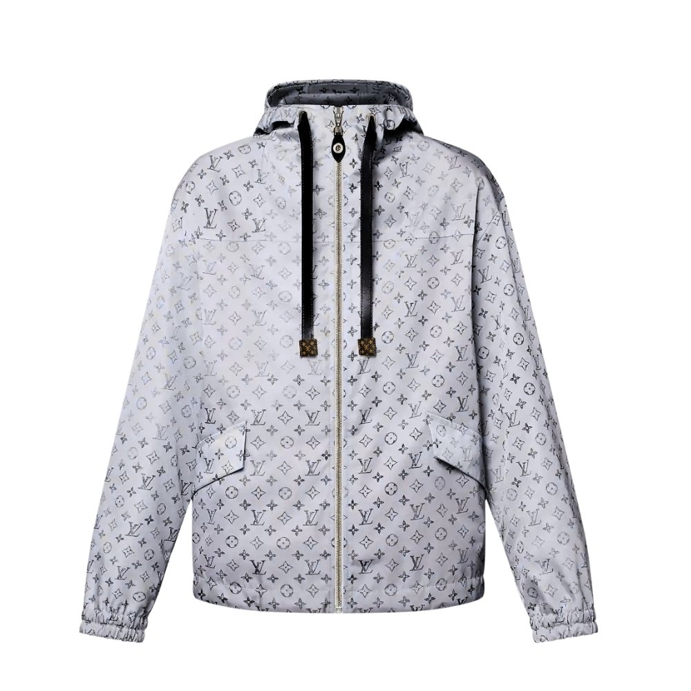 L0vis Vvtt0n Monogram Pattern Parka Jacket Black White 1Ahzpf