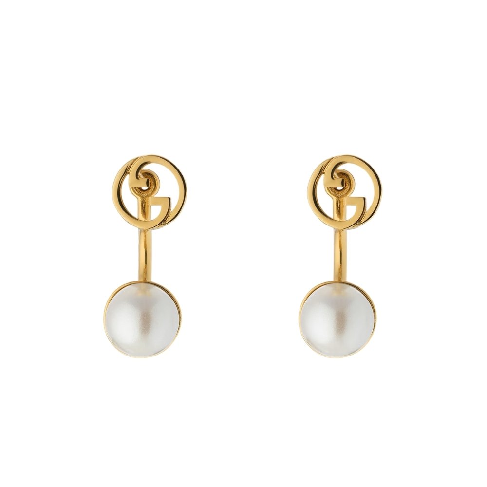 Gvc*1 Blondie Resin Pearl Earrings In Yellow Gold Tone Metal 797497 Jcf27 8062